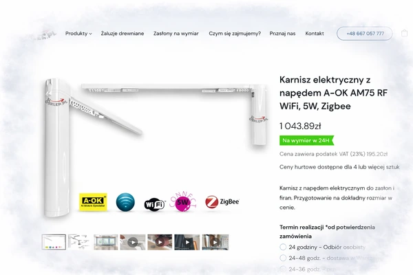 Sklep online z karniszami i osłonami okiennymi