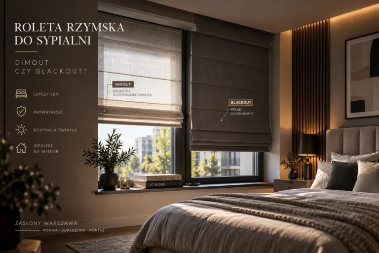 Roleta rzymska do sypialni. Dimout czy blackout?
